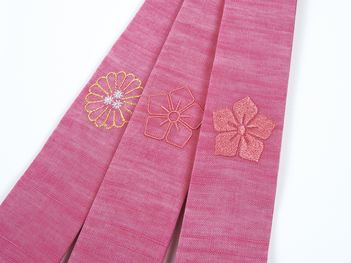 【お仕立て品】ローズ本麻シルク刺繍輪袈裟　短めサイズ7段紋