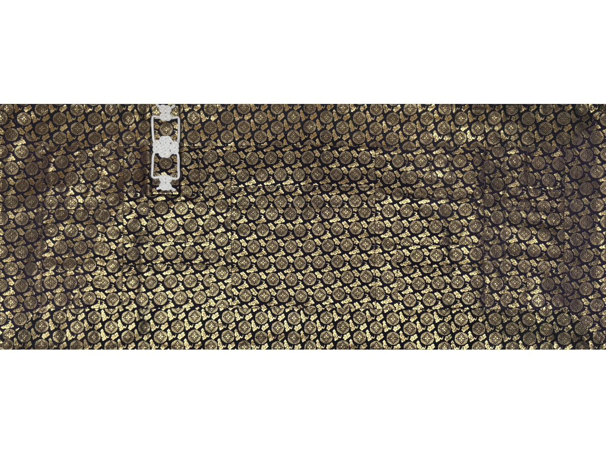 【完売】古代紫箔一丁雲に八藤総模様威儀五條 紫シルック羽二重裏付