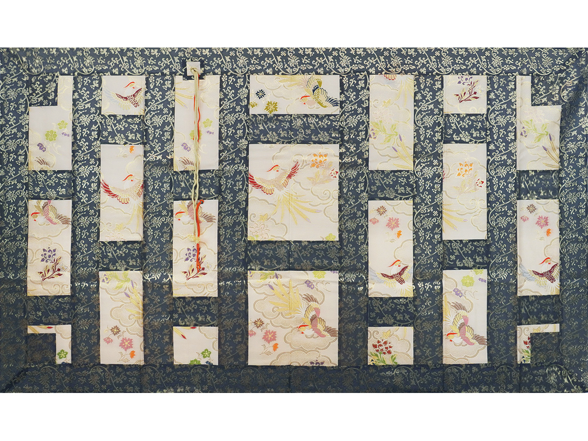 白金紗雲砂子鳳凰台紺金紗名物裂宝づくし縁大乗衣 6割 絵絹裏付