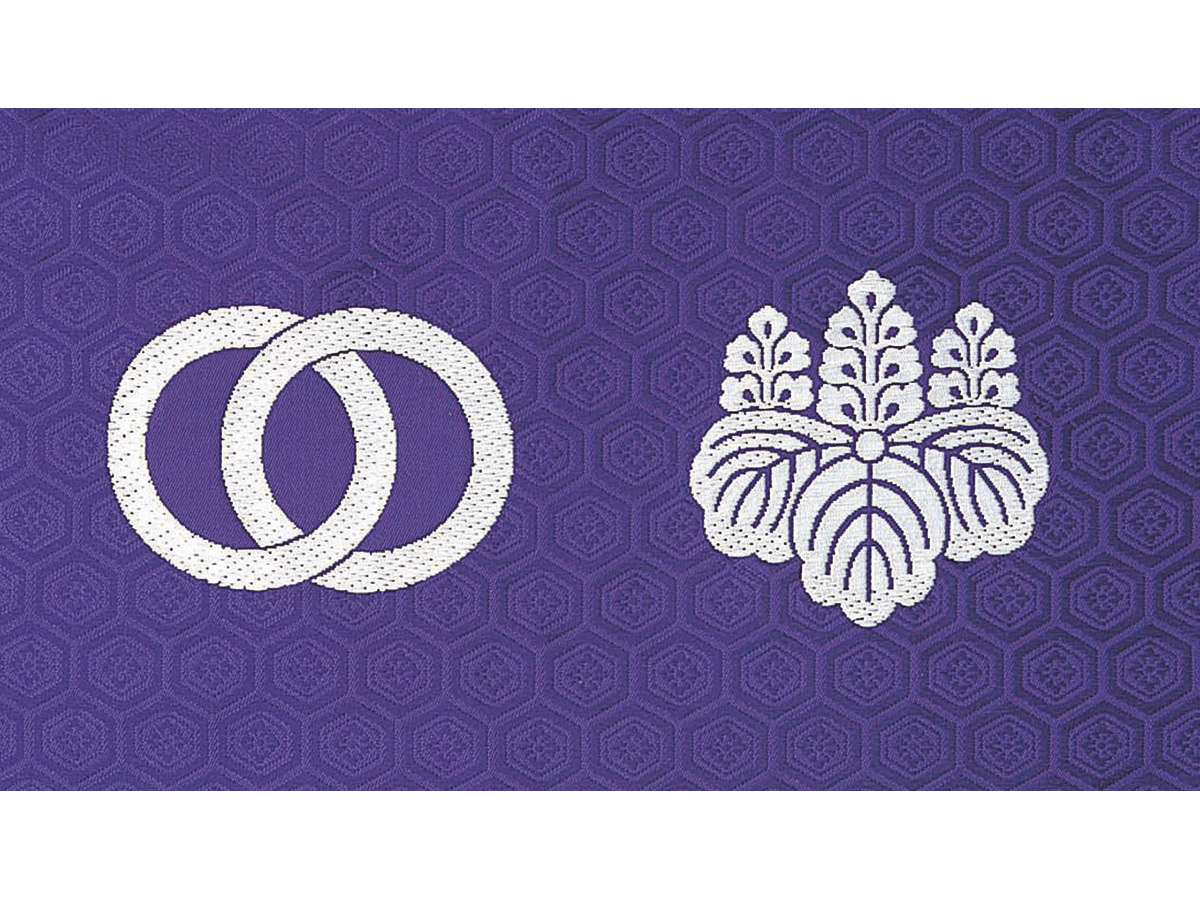 【冬用】亀甲地紋入 輪違五七桐紋 紋白五條