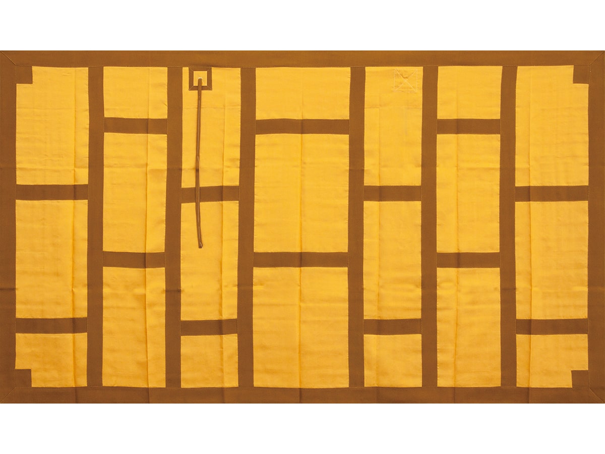 【完売】木蘭白山紬台茶木蘭羽二重縁正絹如法衣