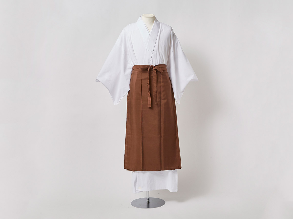 【完売】焦茶白山紬裙 対応身長179-190cm/胴回り75-85cm