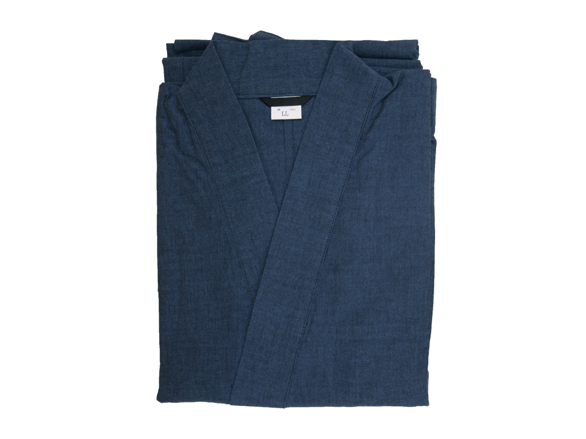 紺柳美木綿作務衣　ＬＬ