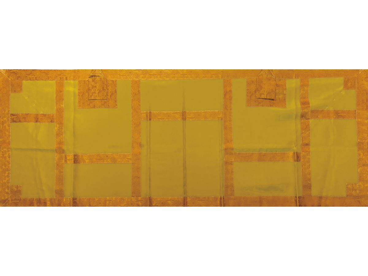 【完売】茶木蘭塩瀬中目台茶木蘭緞子火炎縁割切テトロン緞子裏付