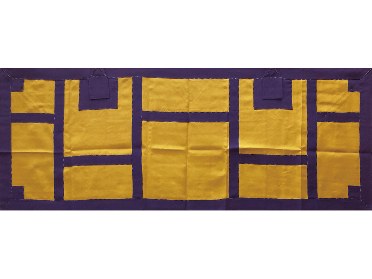 【完売】茶木蘭台古代紫縁塩瀬重目割切　切交 裏無