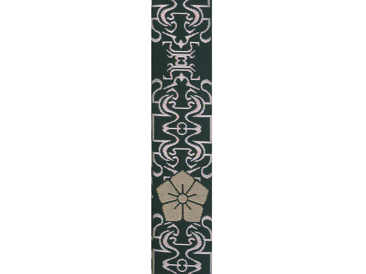 鉄紺箔銀箔鼎模様桔梗輪袈裟