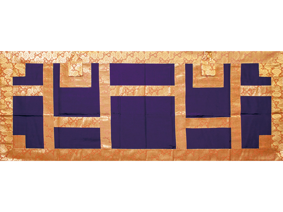 【完売】紫羽二重台本金錆朱箔一丁雲に小宝縁割切羽二重裏付