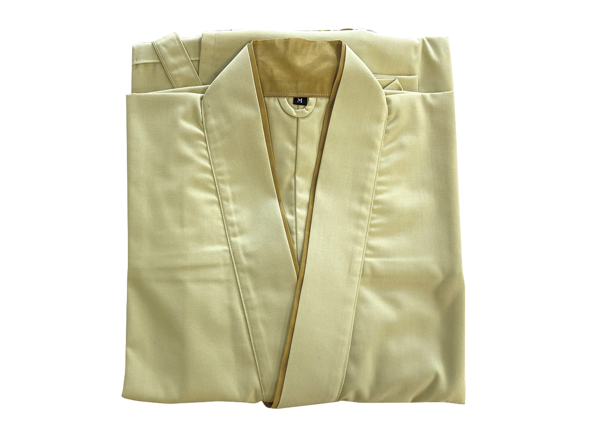 ライトイエロー長作務衣L