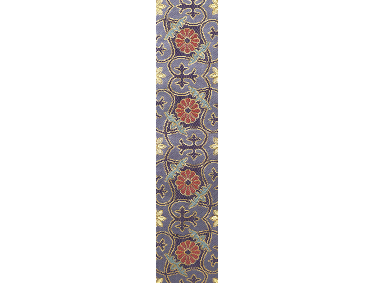 藤色菊華紋小鳥輪袈裟 無紋