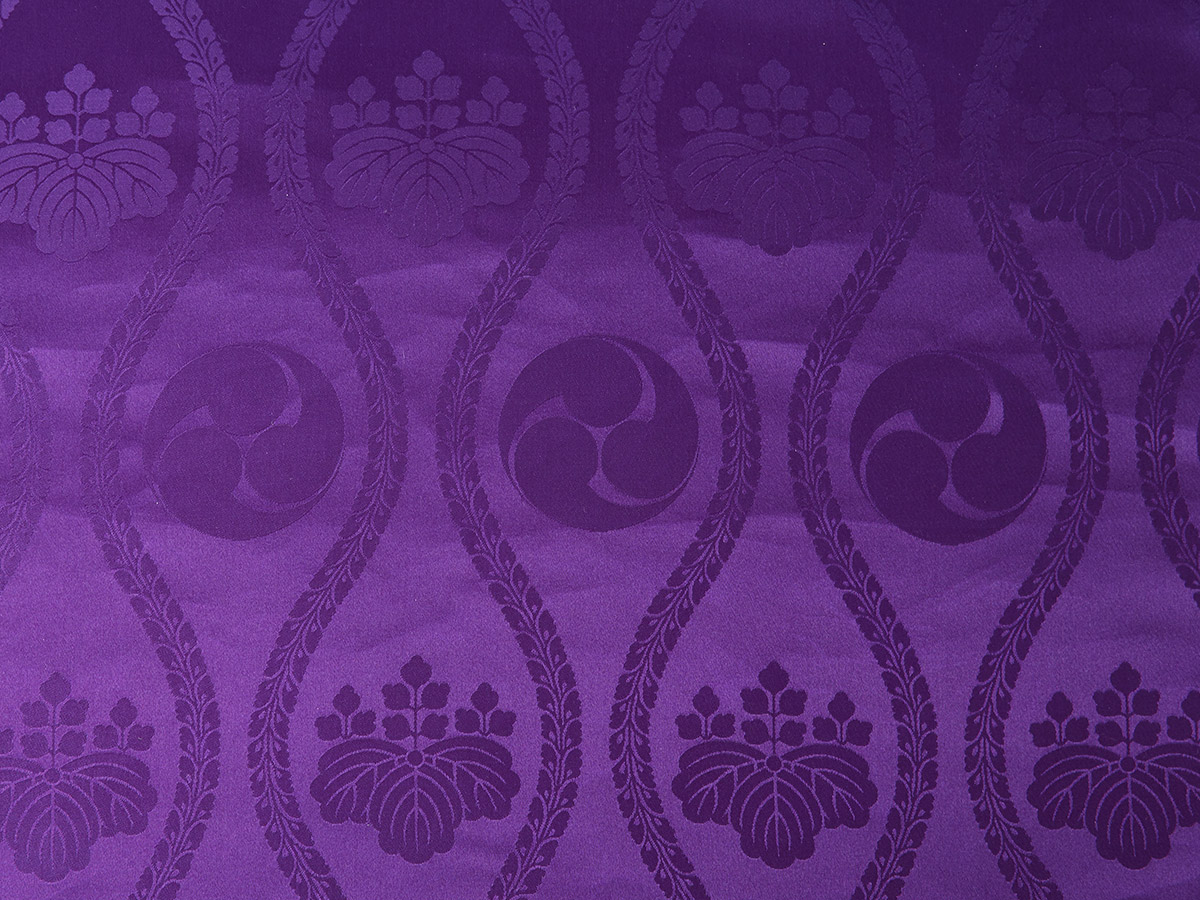 織色織分緞子桐巴紋古義素絹