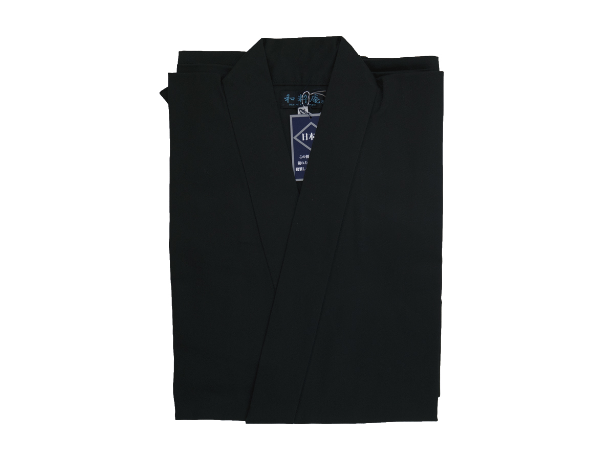 黒綾織綿作務衣M