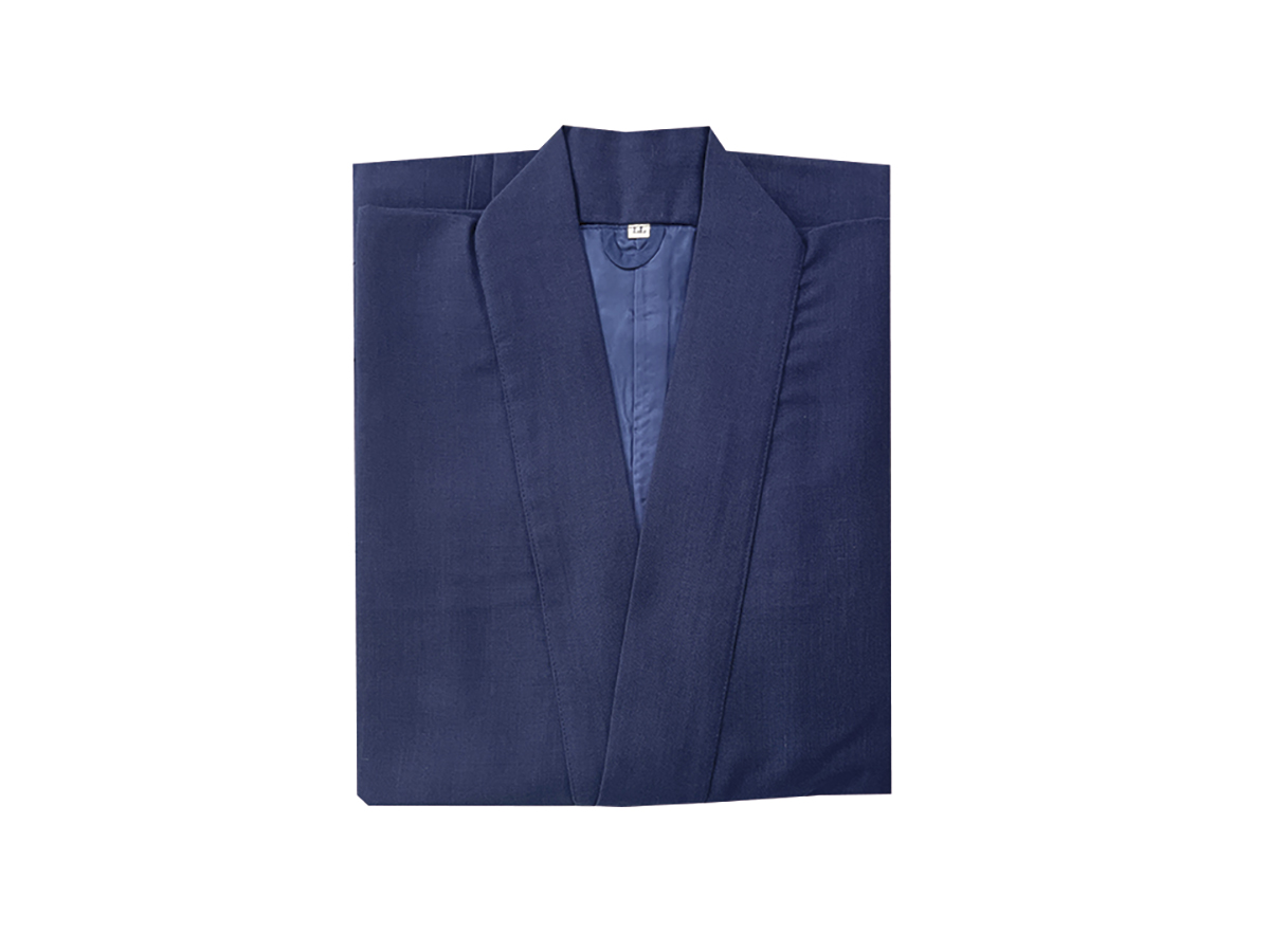 【完売】紺パール麻作務衣 女性用　LL