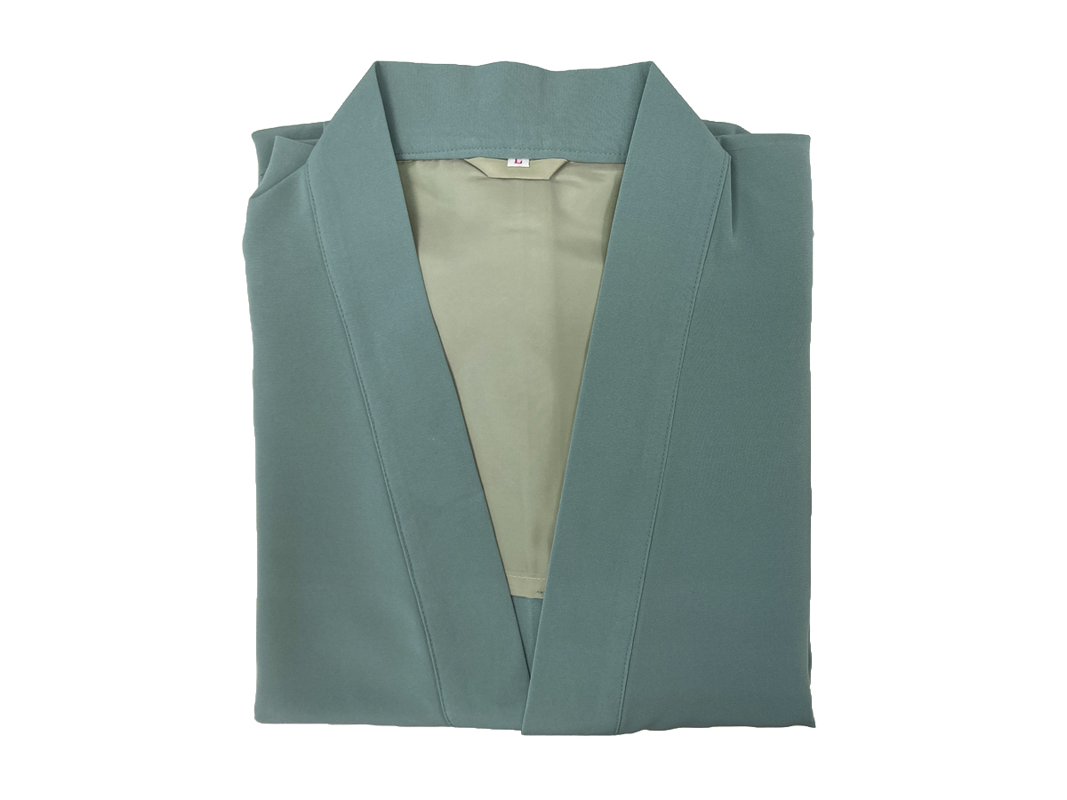 緑ピーチ羽二重作務衣 女性用　L