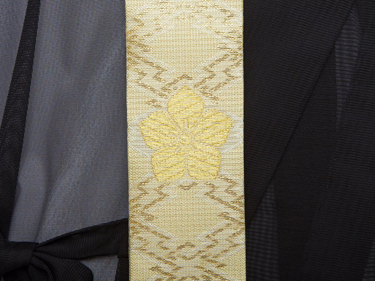鼠金紗松菱折五條　桔梗紋