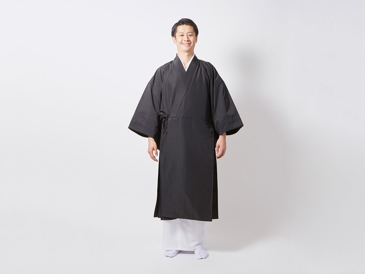 【既製品】黒正法羽二重道服（胴回り：75～85cm）