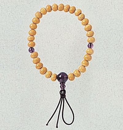 天竺菩提樹(紫水晶)腕輪念珠 桐箱付