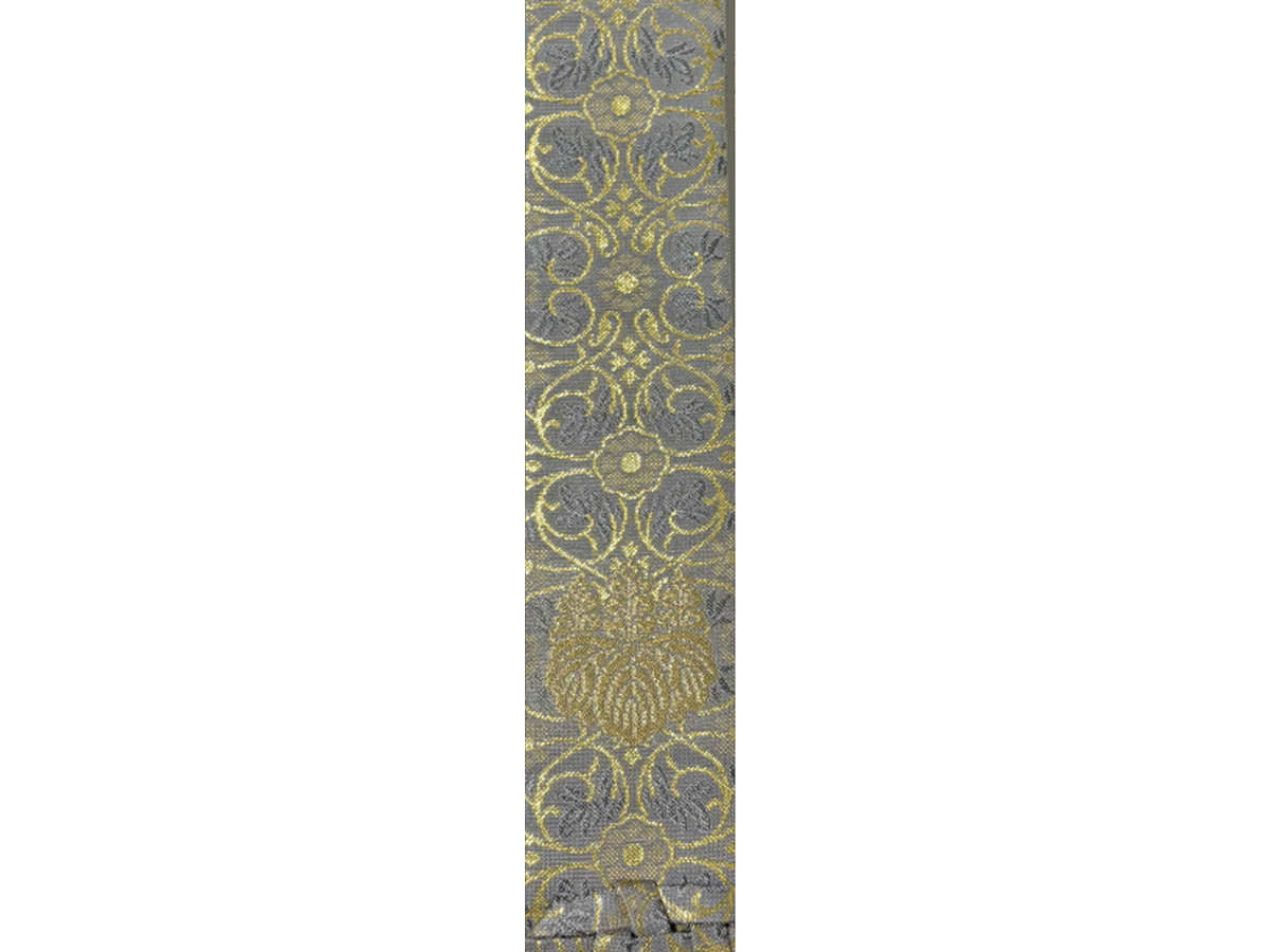 【完売】藤色銀糸唐花輪違折五條